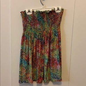 BCBG MaxAzria Multi-colored strapless babydoll top